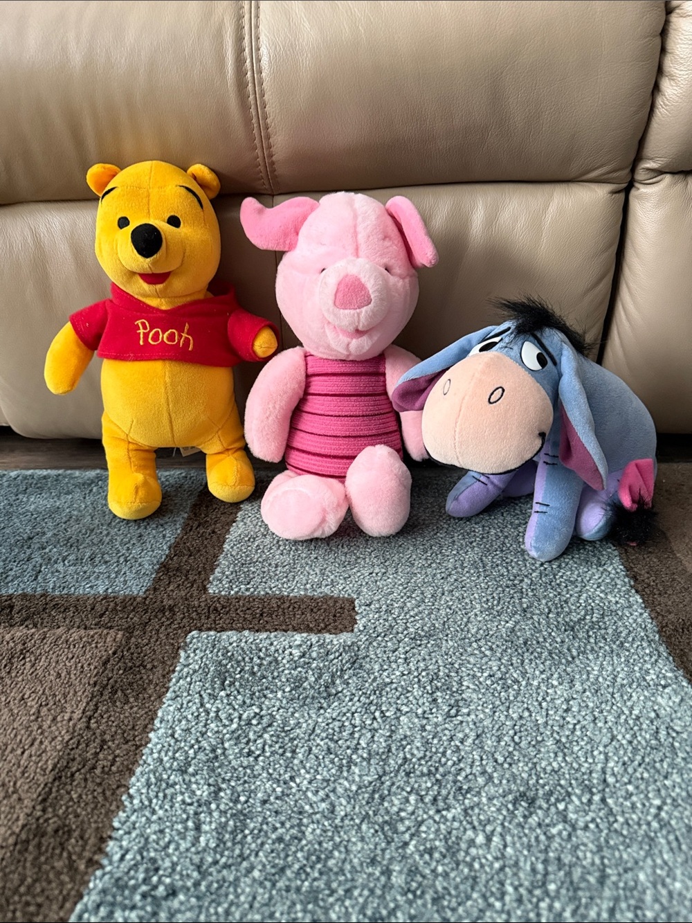 Disney Plush Set - Yellow Pooh, Pink Piglet, Blue Eeyore